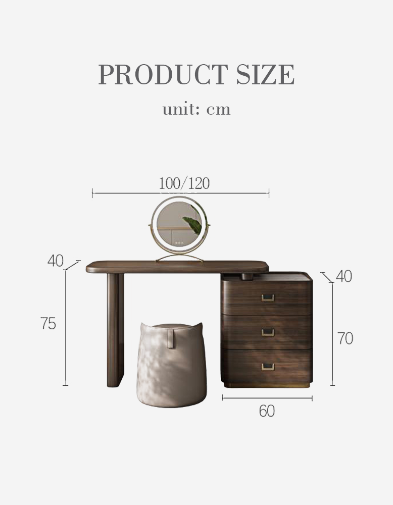 Harvey Dressing Table With Side Drawer