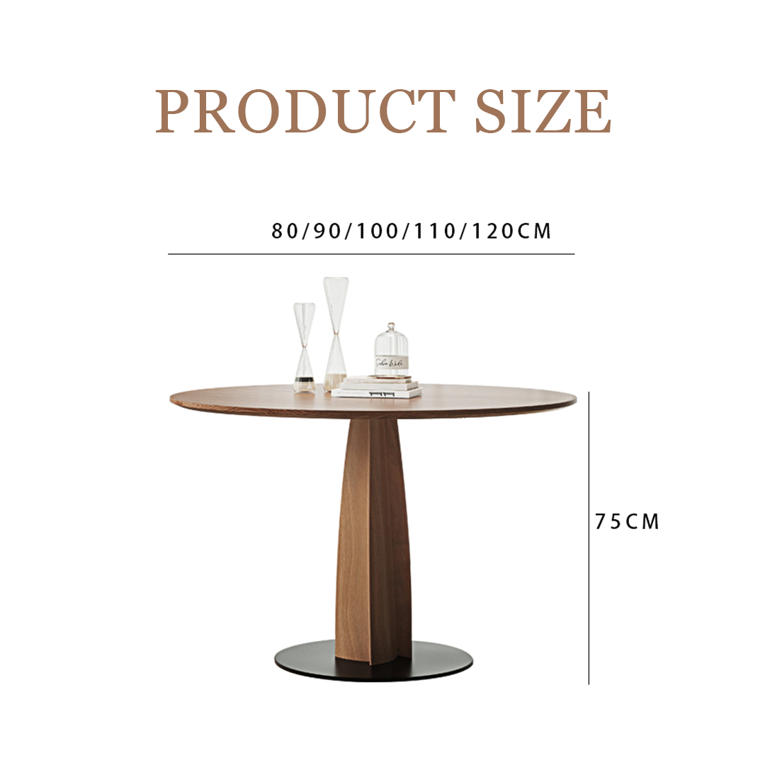 Seraphina Round Dining Table, Solid Wood