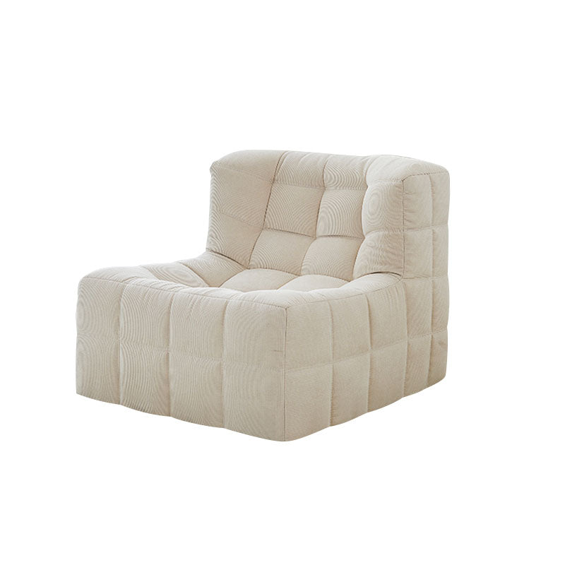 Bernice White Loung Chair And Ottoman, White Corduroy