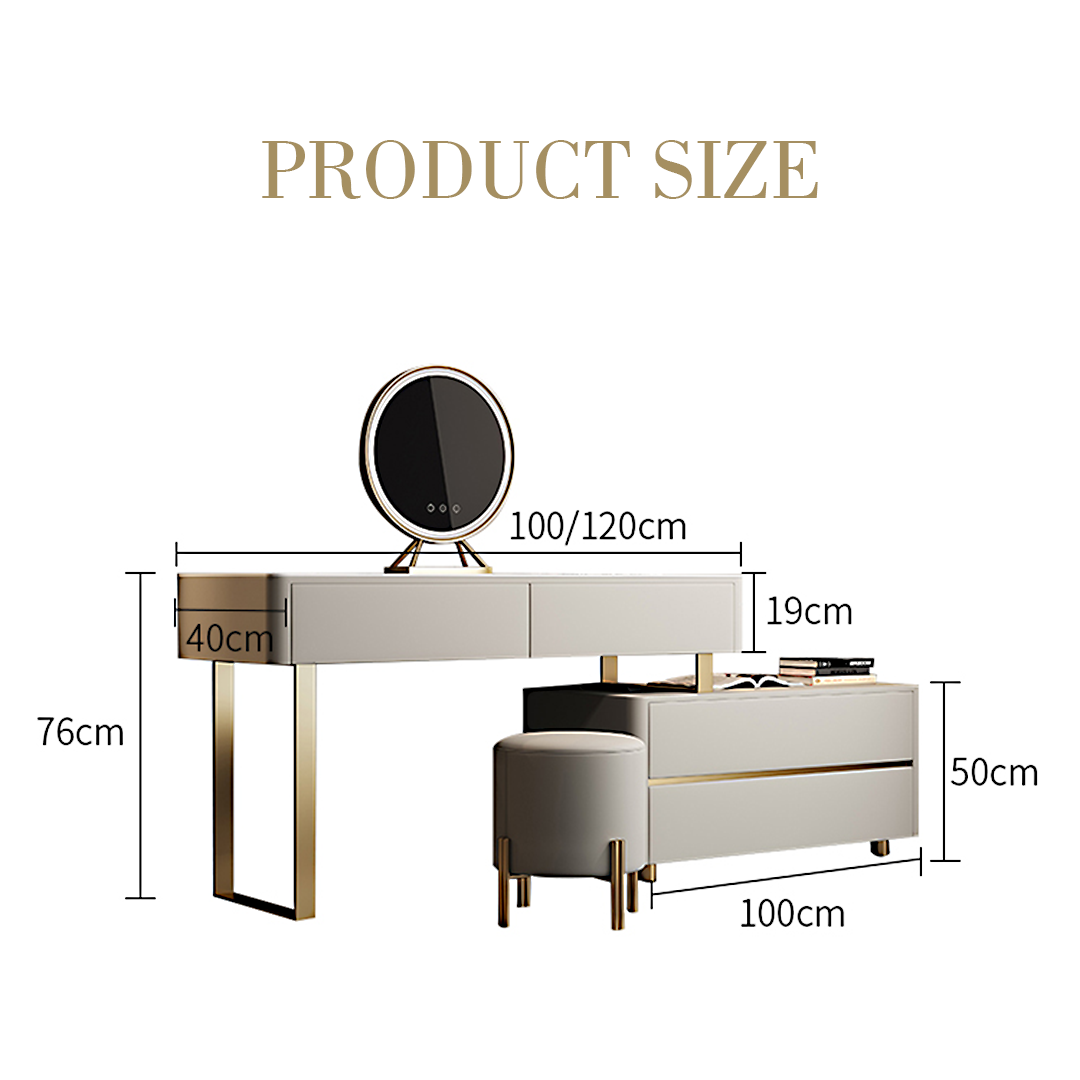 Maynard Dressing Table With Sideboard With LED Mirror