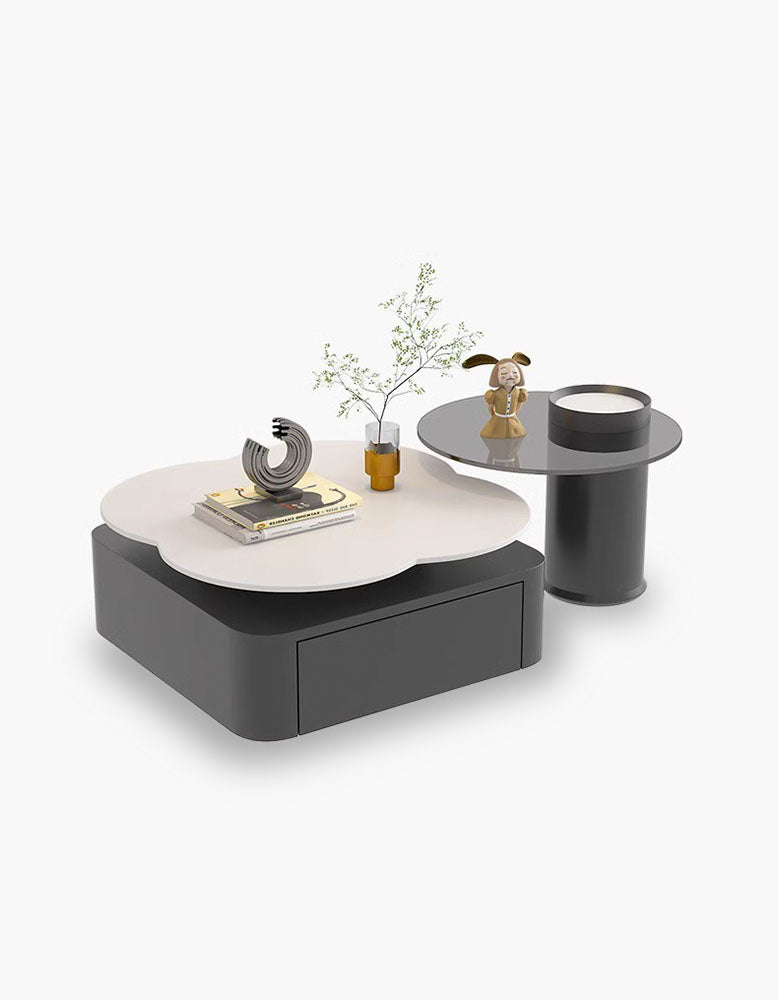 Aroma Flower Nesting Coffee Table, White Top
