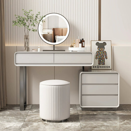 Dobson Dressing Table With LED Mirror,  Light Grey