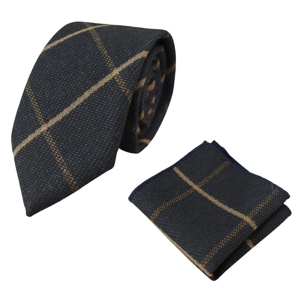 Men's Tweed Herringbone Tie & Pocket Square Set