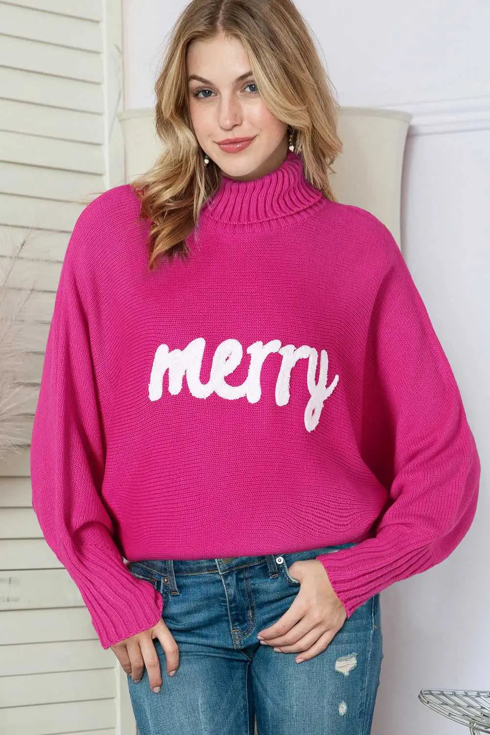 Fiery Red High Neck Sweater for a Stylish Christmas