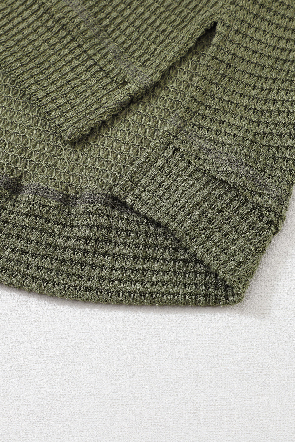 Moss Green Textured Knit Top | Plus Size Long Sleeve