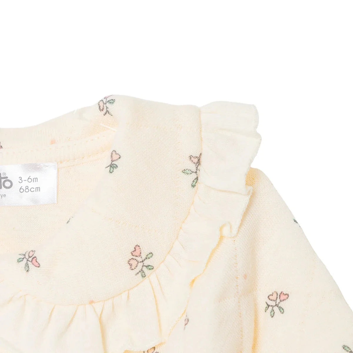 Bebetto Quilted Long Sleeve Baby Sleepsuit with Feet (Newborn to 6-9 Months)
