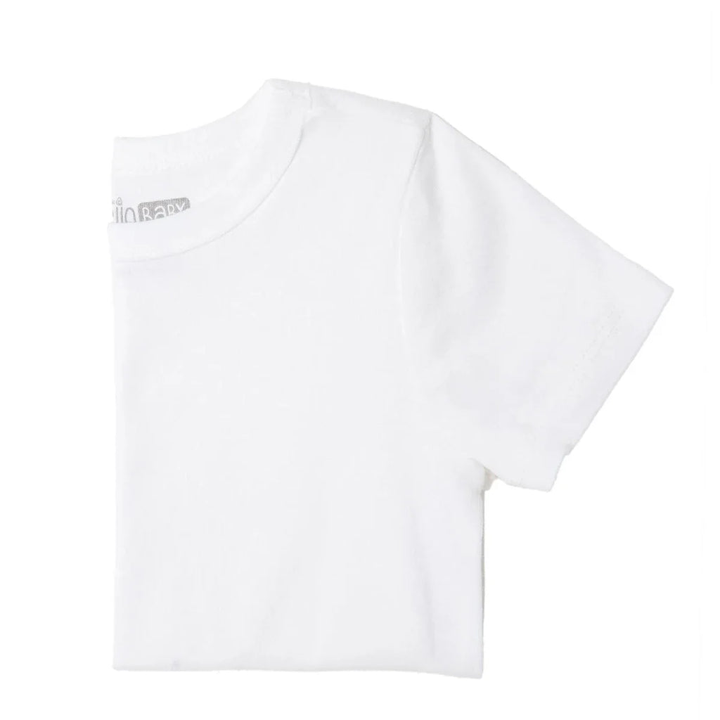 HelloBaby Unisex Undershirt Crew Neck Short Sleeve - White