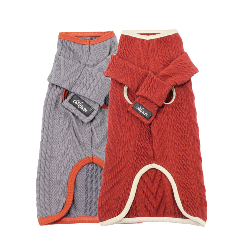 High Collar Vintage Dog Sweater Winter