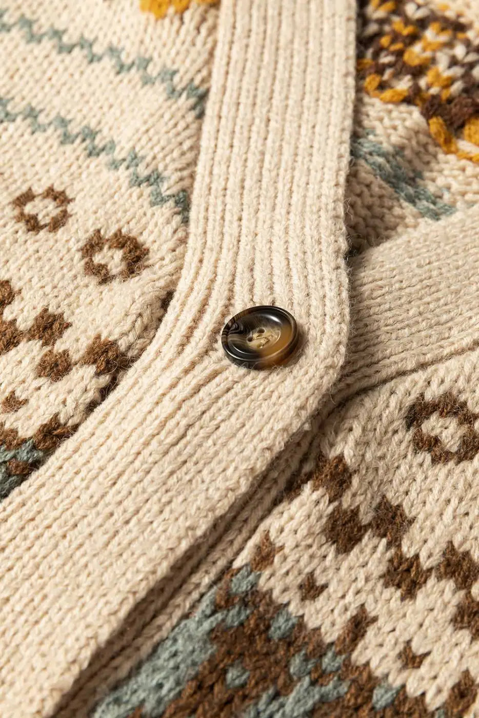 Khaki Western Pattern Knit Cardigan Women UK
