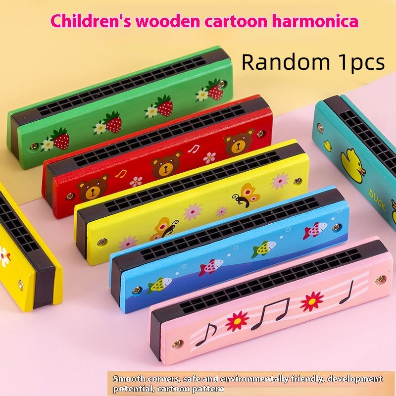 Music 16-hole Wooden Harmonica Children's Musical Instrument Toy