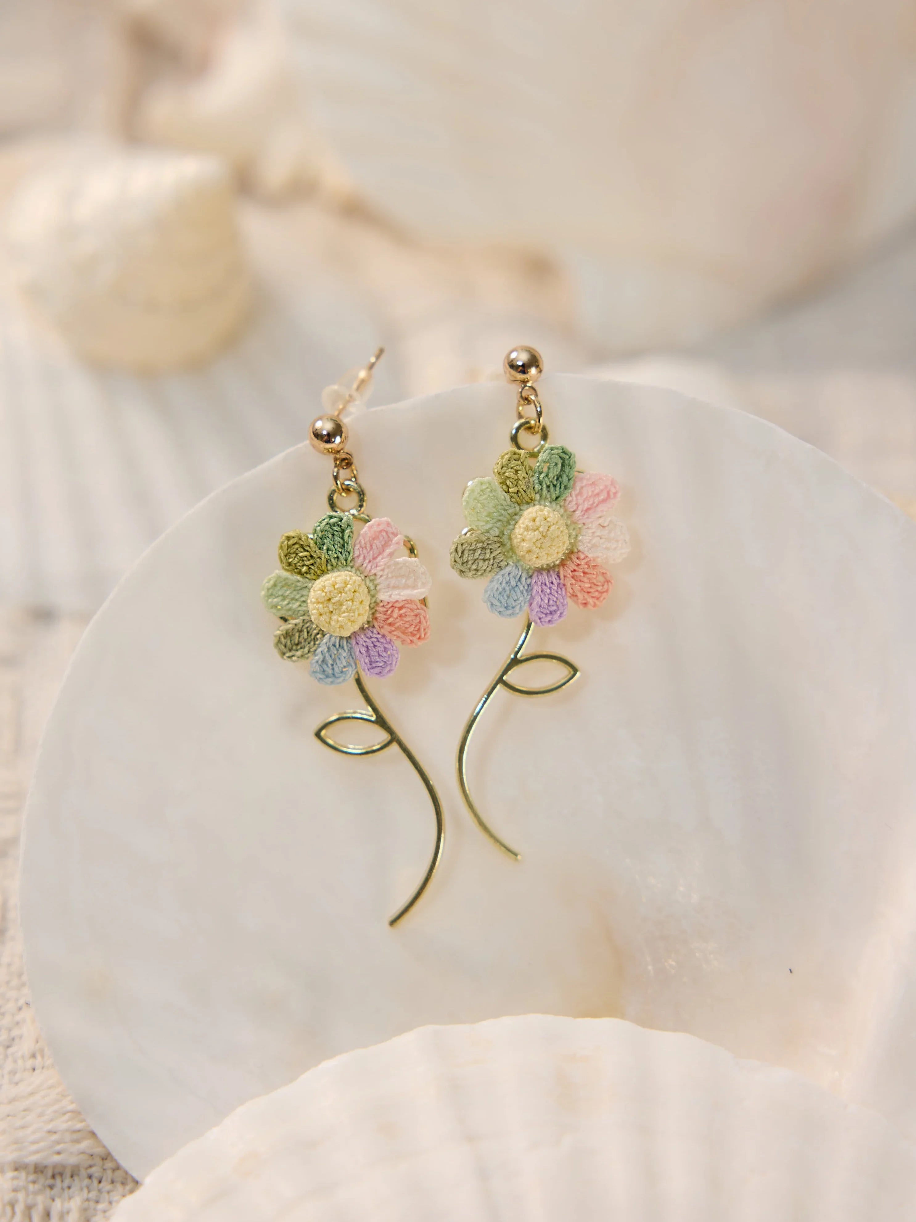 Spinning Sunflower Micro Earrings