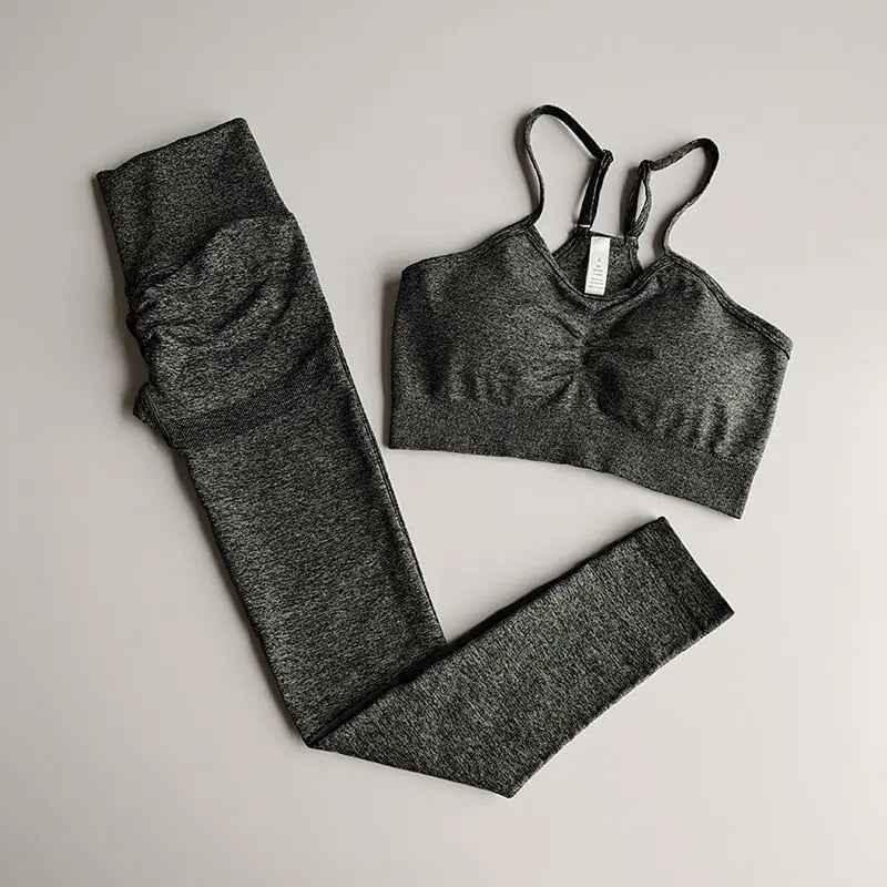 2 Piece gym Workout Clothes For Women Seamless Leggings Sports Bra Woman Running Sports Wear Gym Clothing Athletic Yoga Set