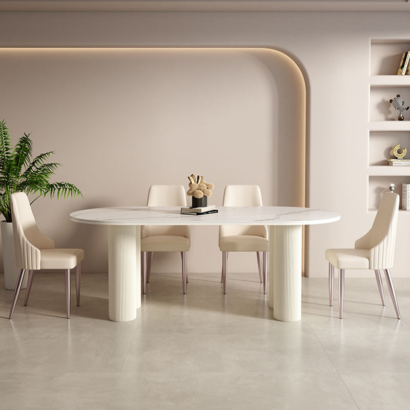 Peru Oval Dining Table, White
