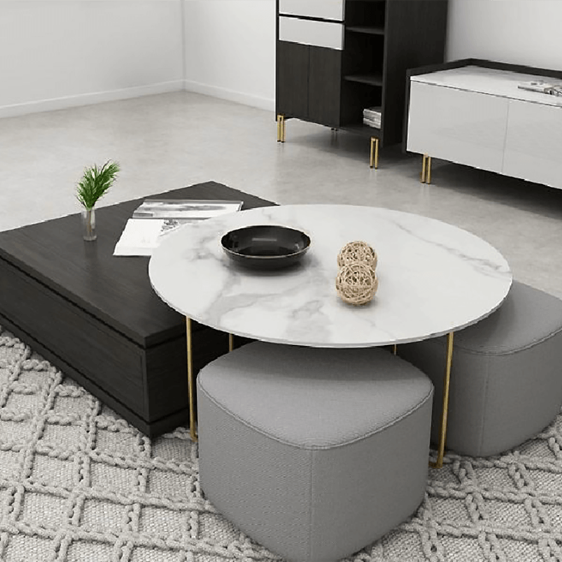 RS2 Nesting Coffee Table Set With Two Stools