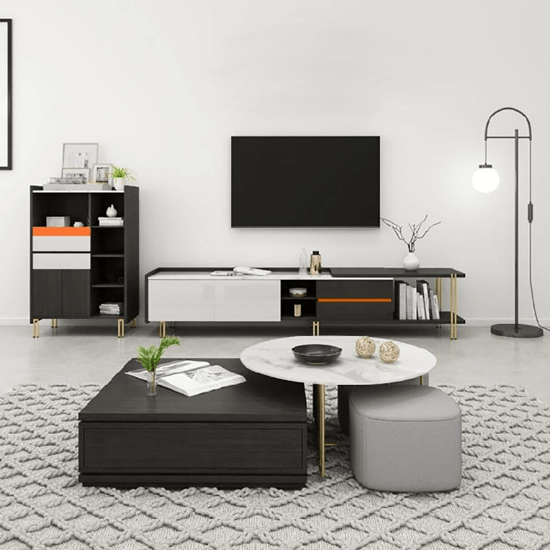 RS2 Nesting Coffee Table Set With Two Stools