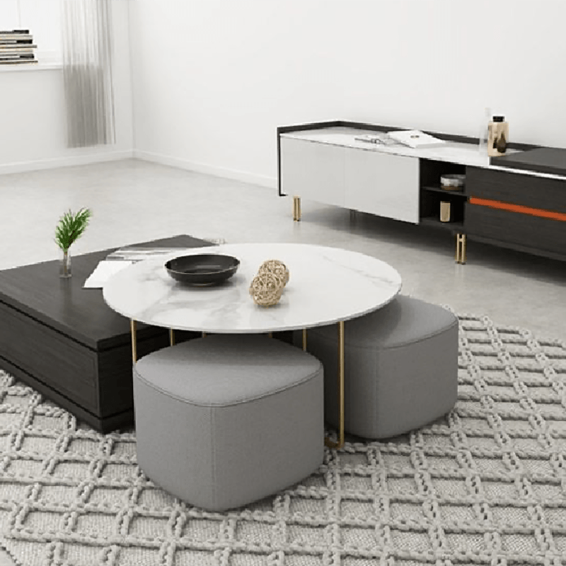 RS2 Nesting Coffee Table Set With Two Stools