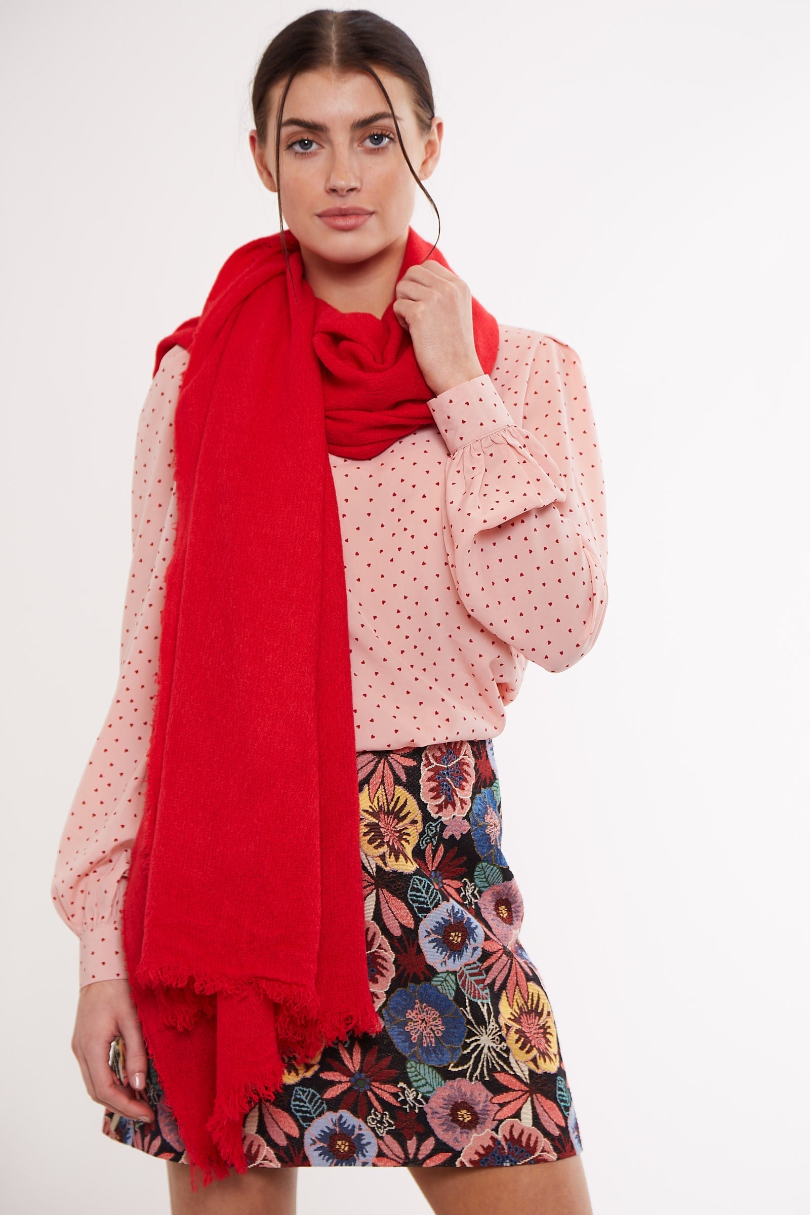 Louche Edie Lightweight Scarf - Red