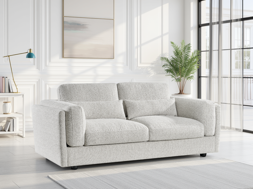Bari 3 Seater Sofa: Spacious, Plush Fabric Couch for Relaxed Living