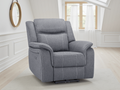 Galaxy Tech Electric Recliner Armchair: Grey Fabric, USB,