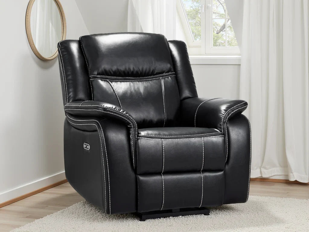 Galaxy Tech Electric Recliner Armchair: USB Ports,  Leather