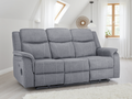 Galaxy Tech Electric Recliner 3-Seater Sofa with USB & Storage, Grey Fabric