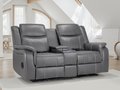 Luxurious Galaxy Tech Electric Recliner 2-Seater Grey Leather Sofa with USB