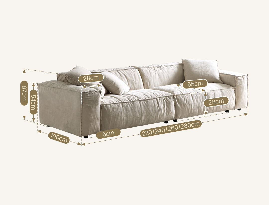 Jerome Three Seater Sofa, Modular Sofa, Cotton Linen