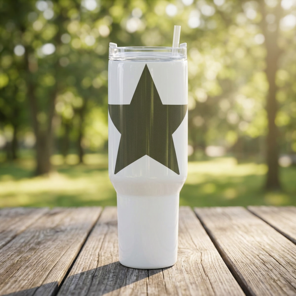40oz Star Tumbler – Insulated Travel Mug with Handle