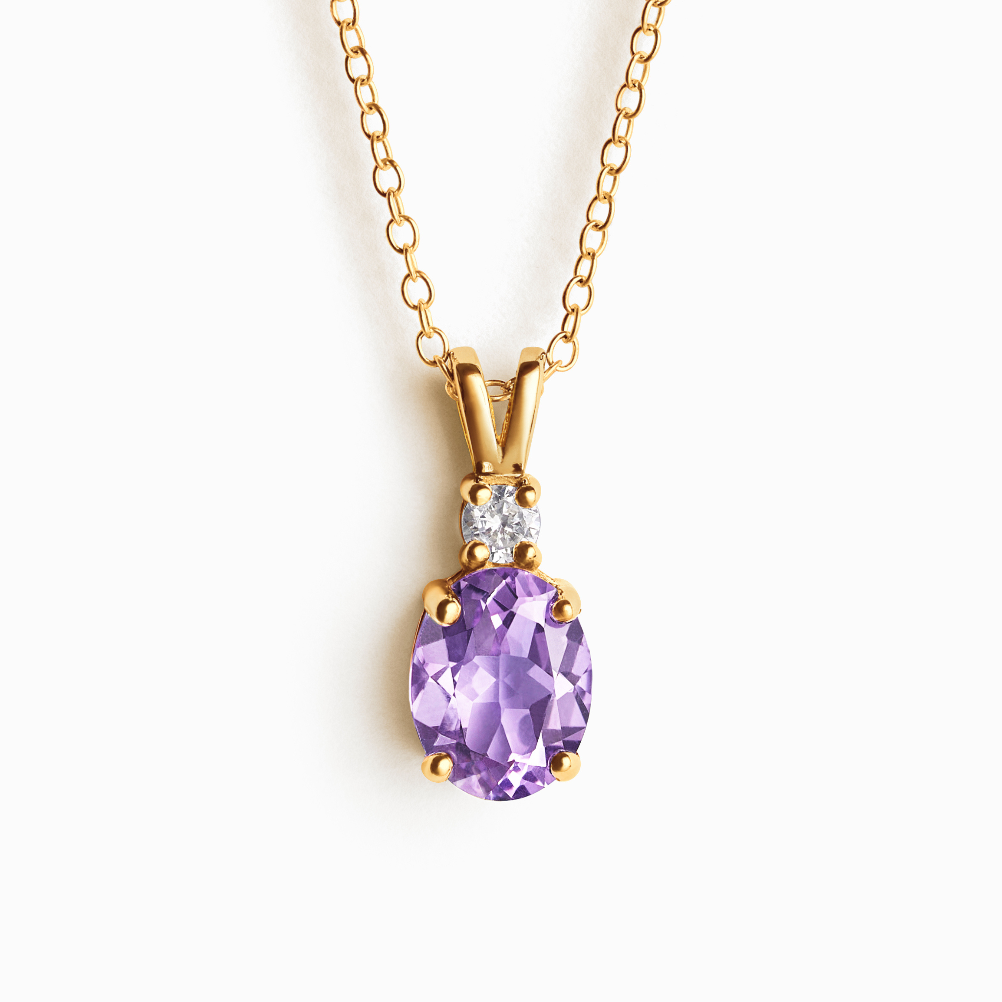 Lavender Amethyst Pendant Necklace in 18k Gold Vermeil