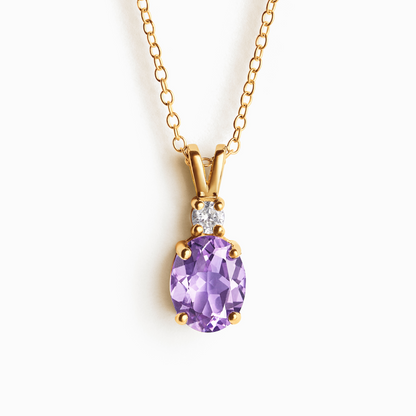 Lavender Amethyst Pendant Necklace in 18k Gold Vermeil