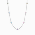 Rainbow Gemstone Necklace in Sterling Silver