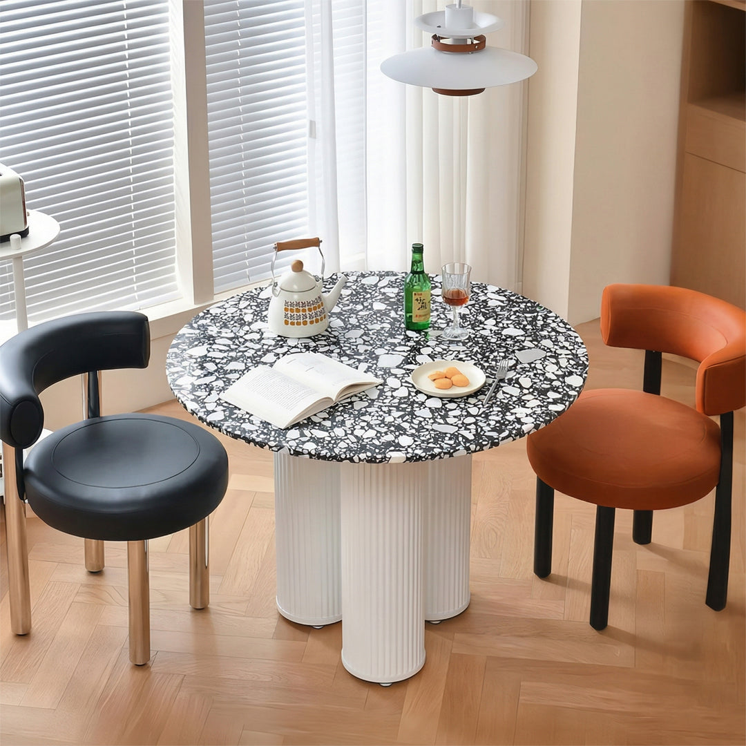 Martinez Small Round Dining Table, Marble