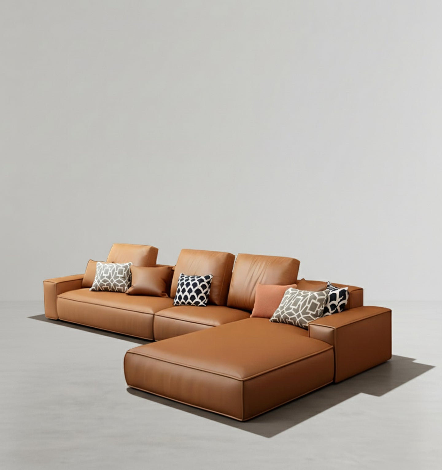 Nevaeh Three Seater Corner Sofa, Leathaire