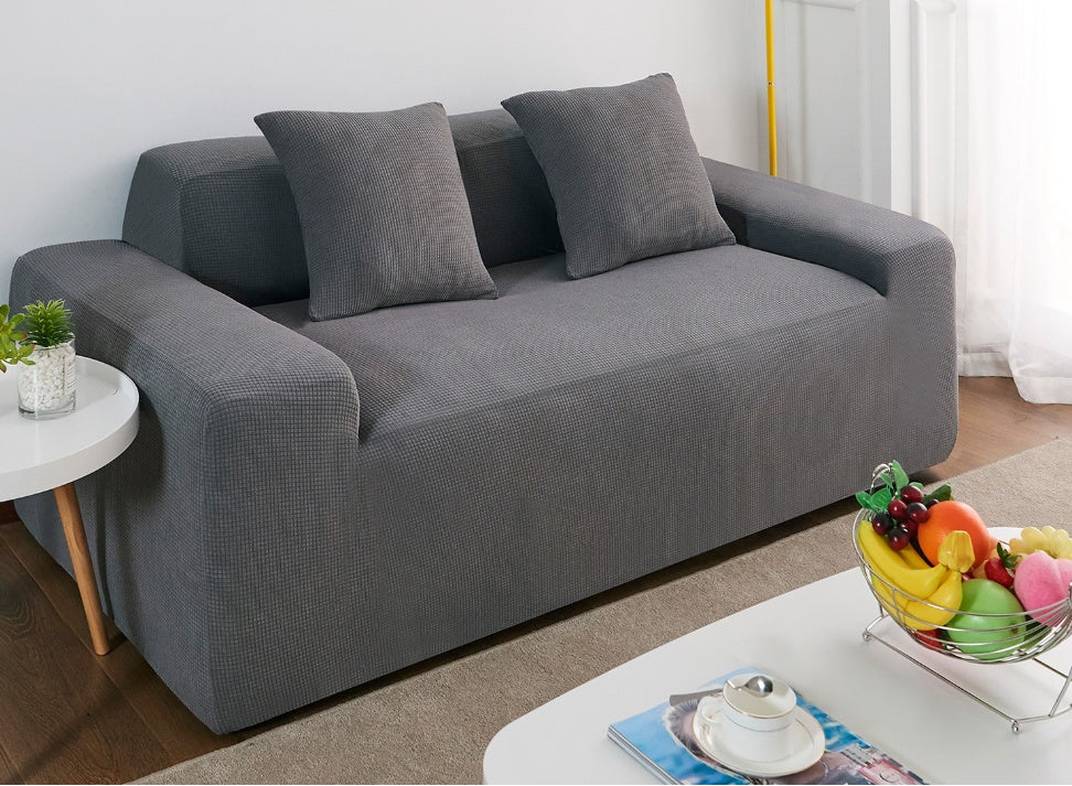 Waterproof Polar Fleece Solid Color Bomb Cover Sofa Slipcover Corner Case For Living Room 1 2 3 4 Seat