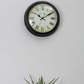 36cm Dia Black Lined Rim Wall Clock | Robello