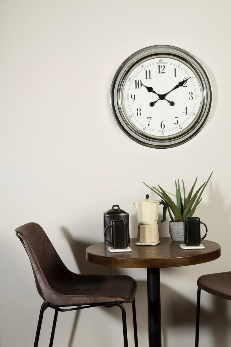 Pelo Chrome Finish Wall Clock