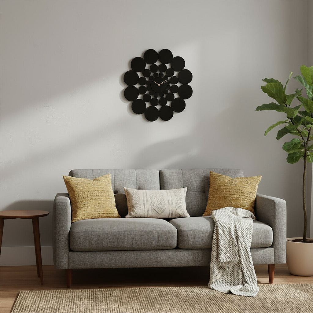 51cm Dia Black Discs Design Wall Clock | Datsun