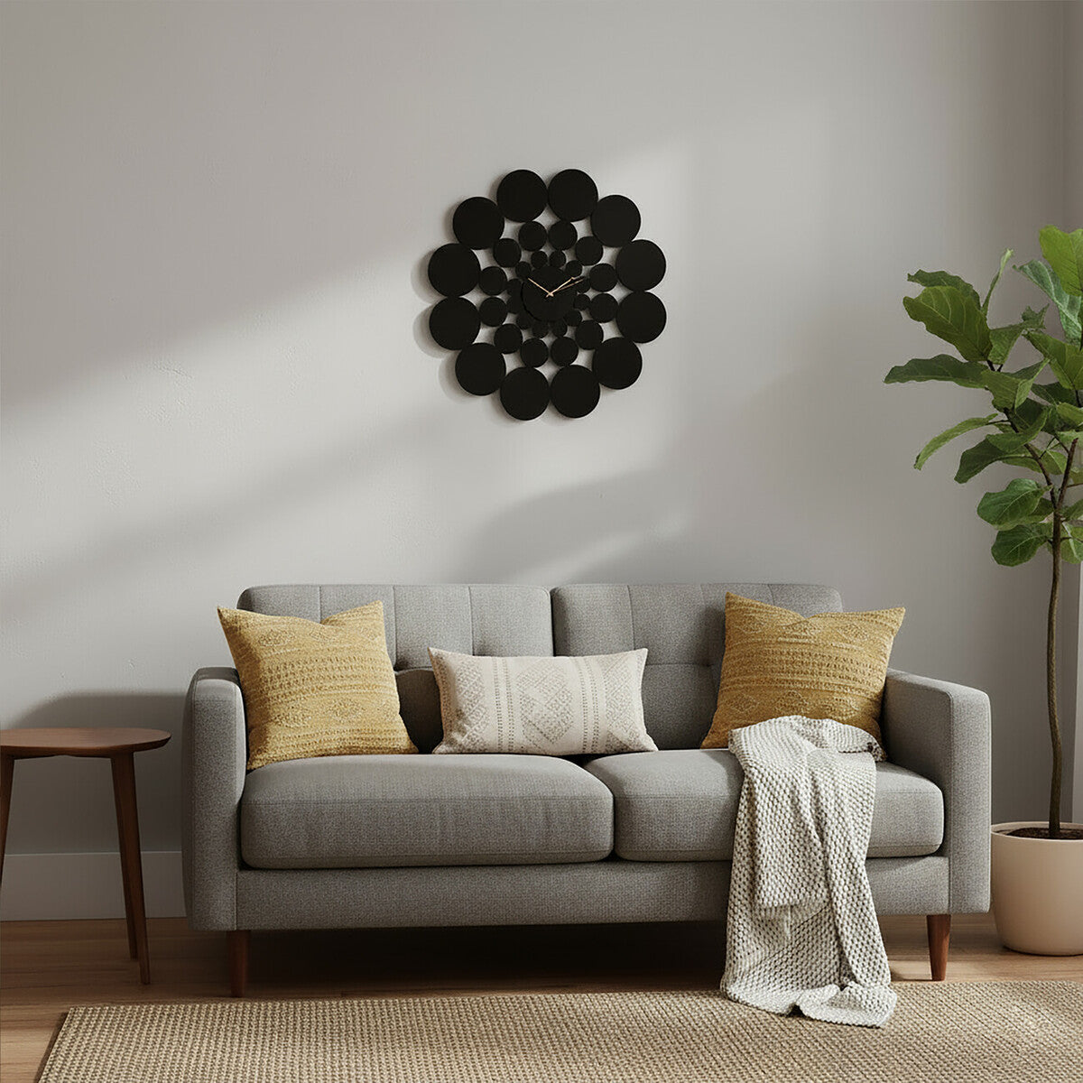 Datsun 51cm Dia Black Discs Design Wall Clock
