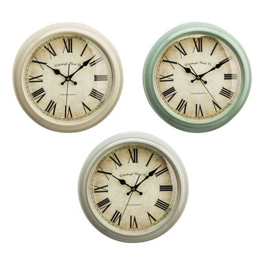 Vermont 35cm Dia Grey Finish Wall Clock