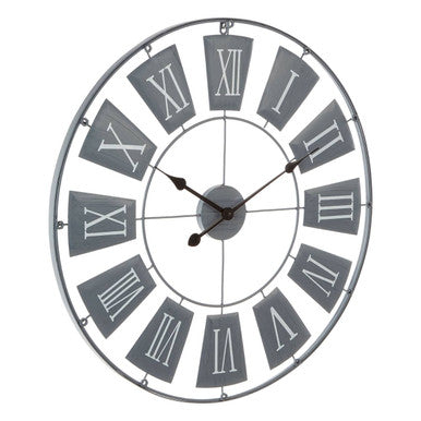 Vitus 90cm Dia Grey Metal Large Wall Clock