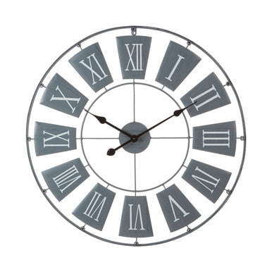 90cm Dia Grey Metal Large Wall Clock | Vitus