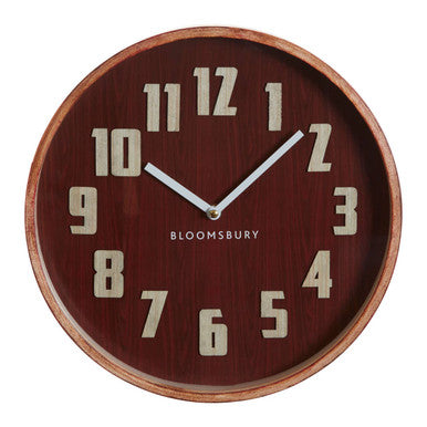 Vitus 30cm Dia Red Grain Small Wall Clock