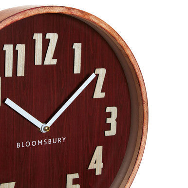 30cm Dia Red Grain Small Wall Clock | Vitus