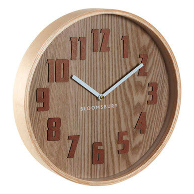 Vitus 30cm Dia Brown Grain Small Wall Clock