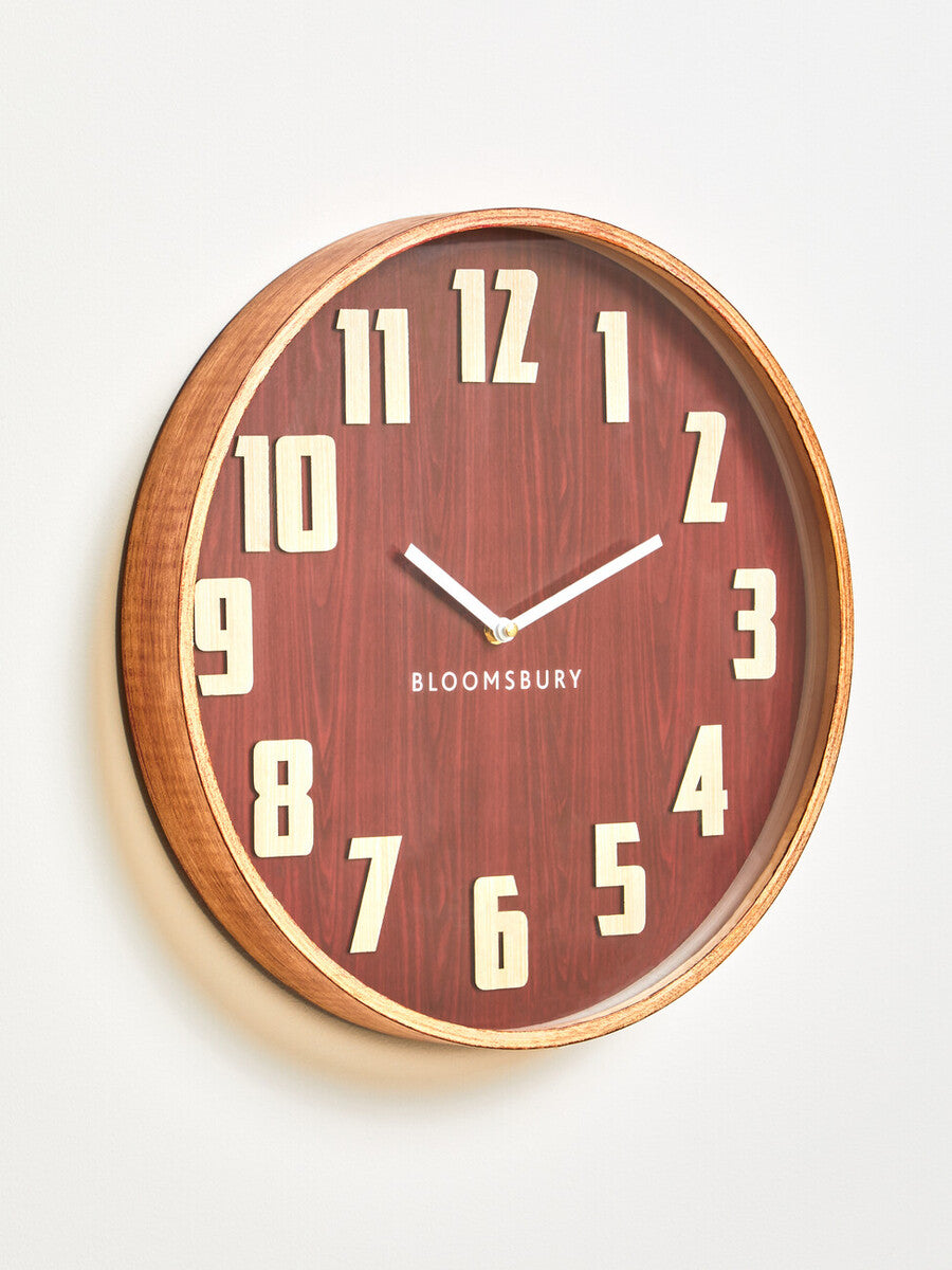 Vitus 40cm Dia Red Grain Large Wall Clock