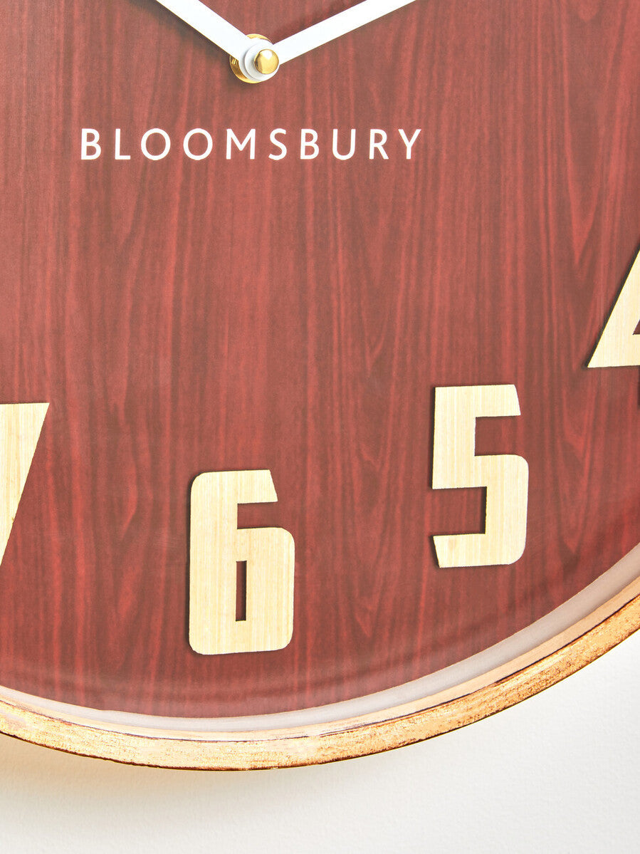 40cm Dia Red Grain Large Wall Clock | Vitus
