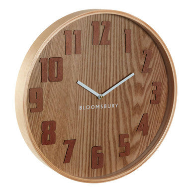 40cm Dia Brown Grain Large Wall Clock | Vitus