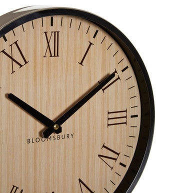 Vitus 30cm Dia Natural and Silver Wall Clock