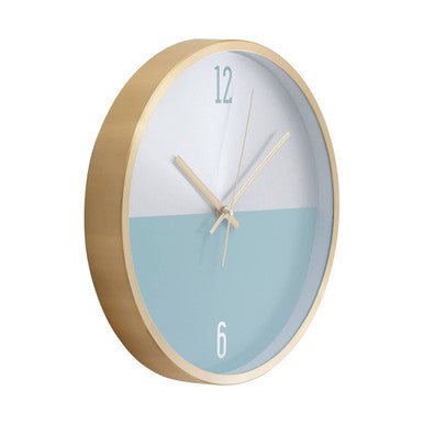 Elko 30cm Dia Silver Gold and Blue Finish Wall Clock