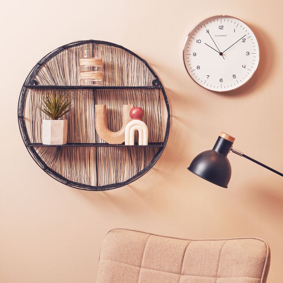 Elko 31cm Dia Round Copper Finish Wall Clock